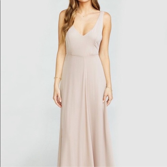 NWT Show Me Your MuMu Jenn Maxi Dress in Soft beige chiffon - Picture 4 of 14